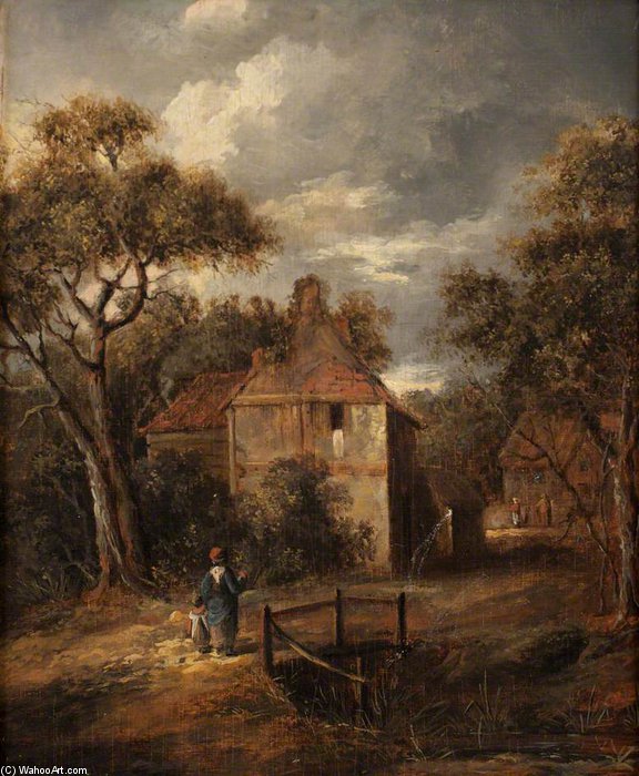 Landscape With Figures And Cottages — Džejms Stark
