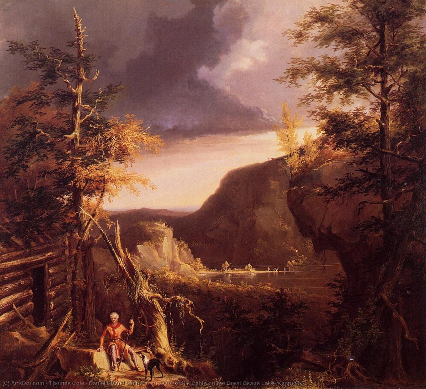 Daniel Boone Sitting At The Door Of His Cabin On The Great Osage Lake, Kentucky — Thomas Cole