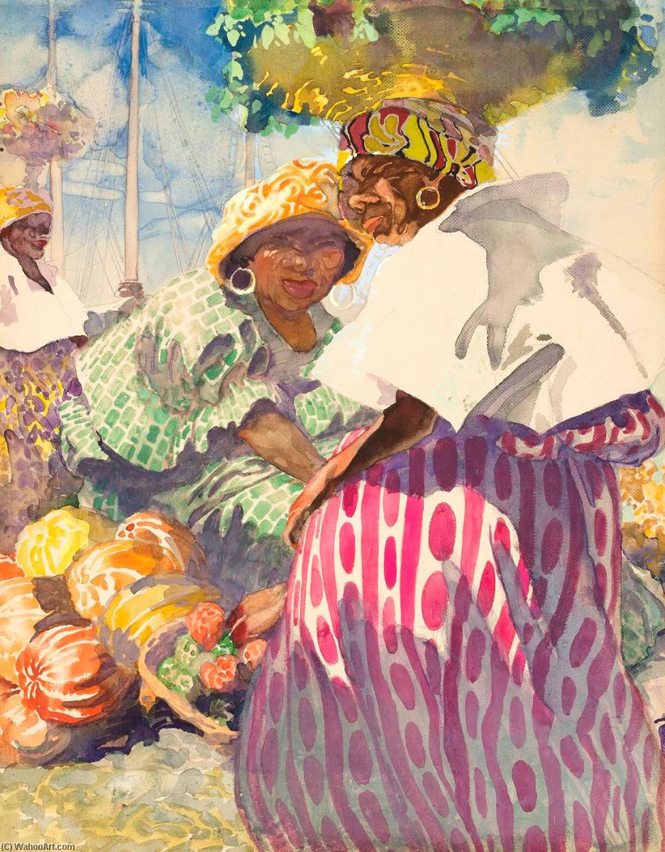 Women In Regional Costume, Natives, Paramaribo, Surinam — Carl Folke Sahlin