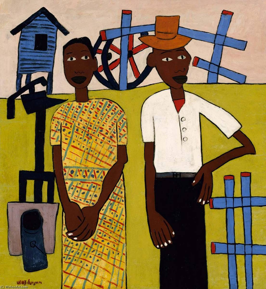 Farm Couple At Well — Уильям Генри Джонсон