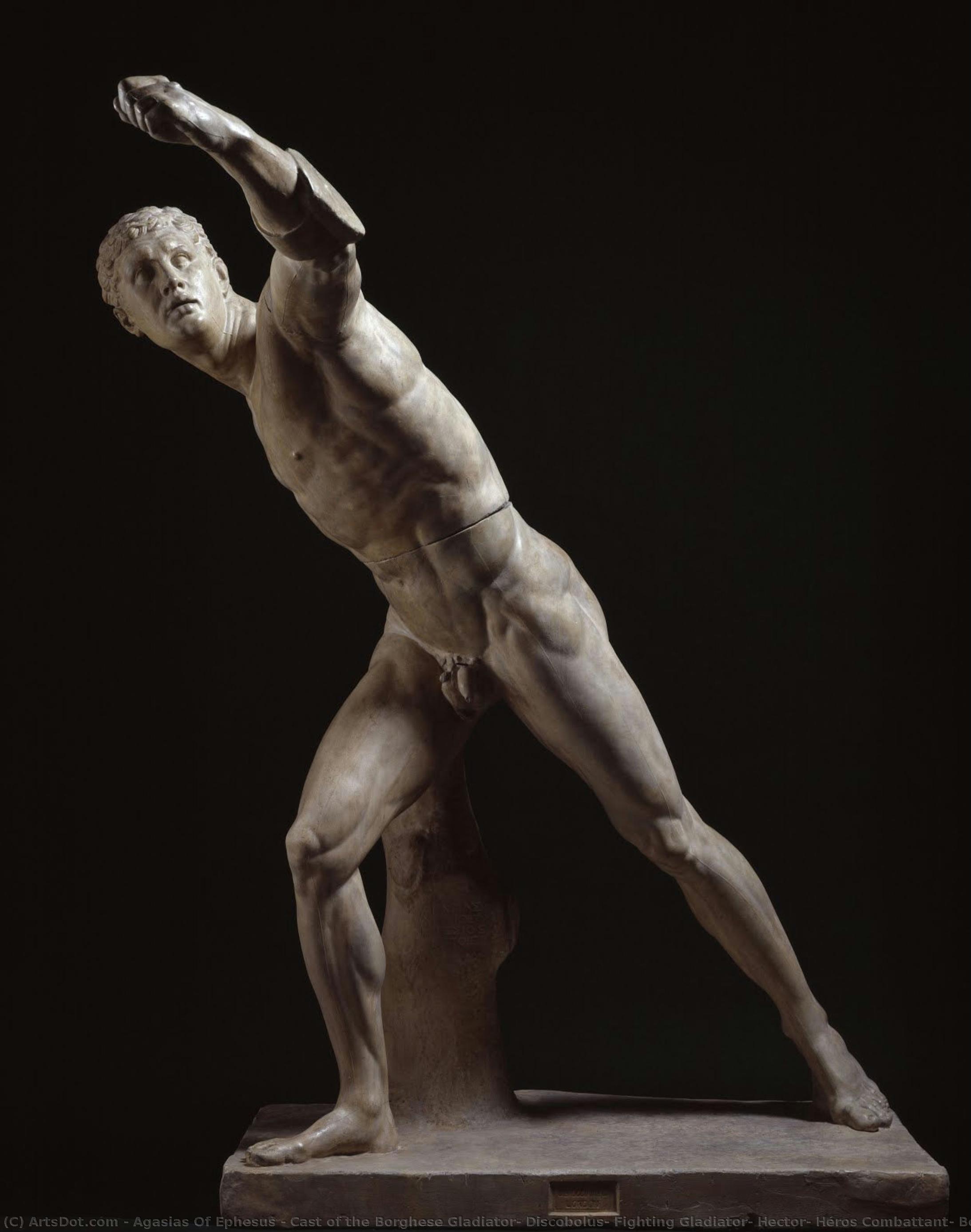 Cast Of The Borghese Gladiator; Discobolus; Fighting Gladiator; Hector; Héros Combattant; Borghese Warrior; Original In Musée Du Louvre, Paris; Warrior Of Agasias — Agasias Of Ephesus