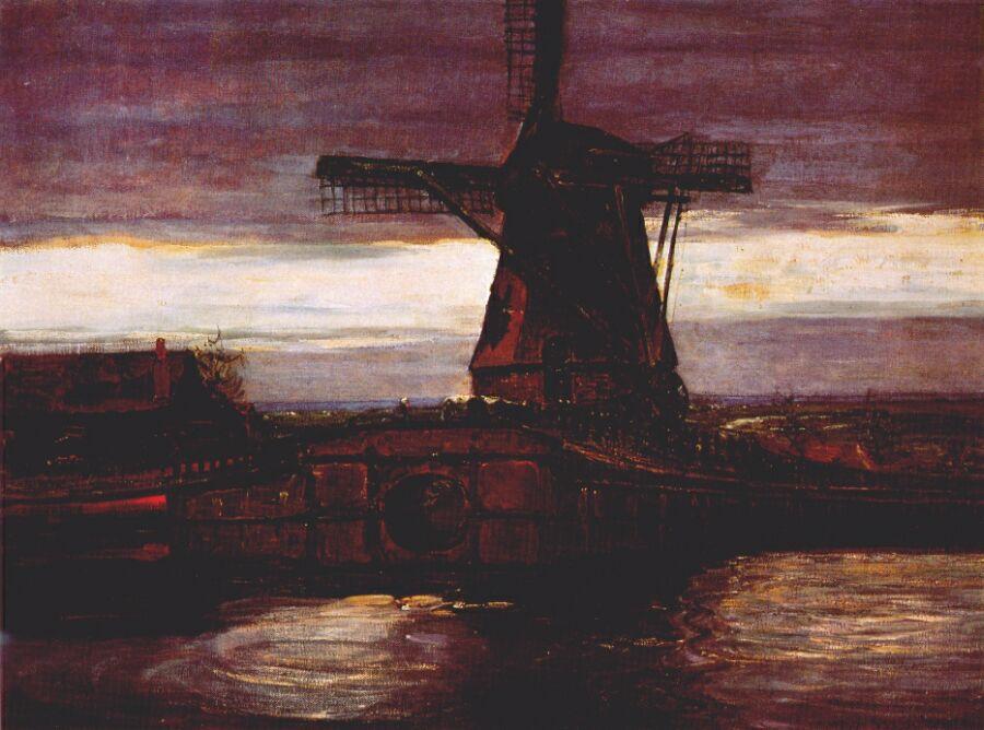Stammer Mill With Streaked Sky — Piet Mondrian