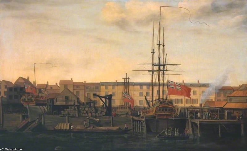 A Dockyard At Wapping — Francis Holman