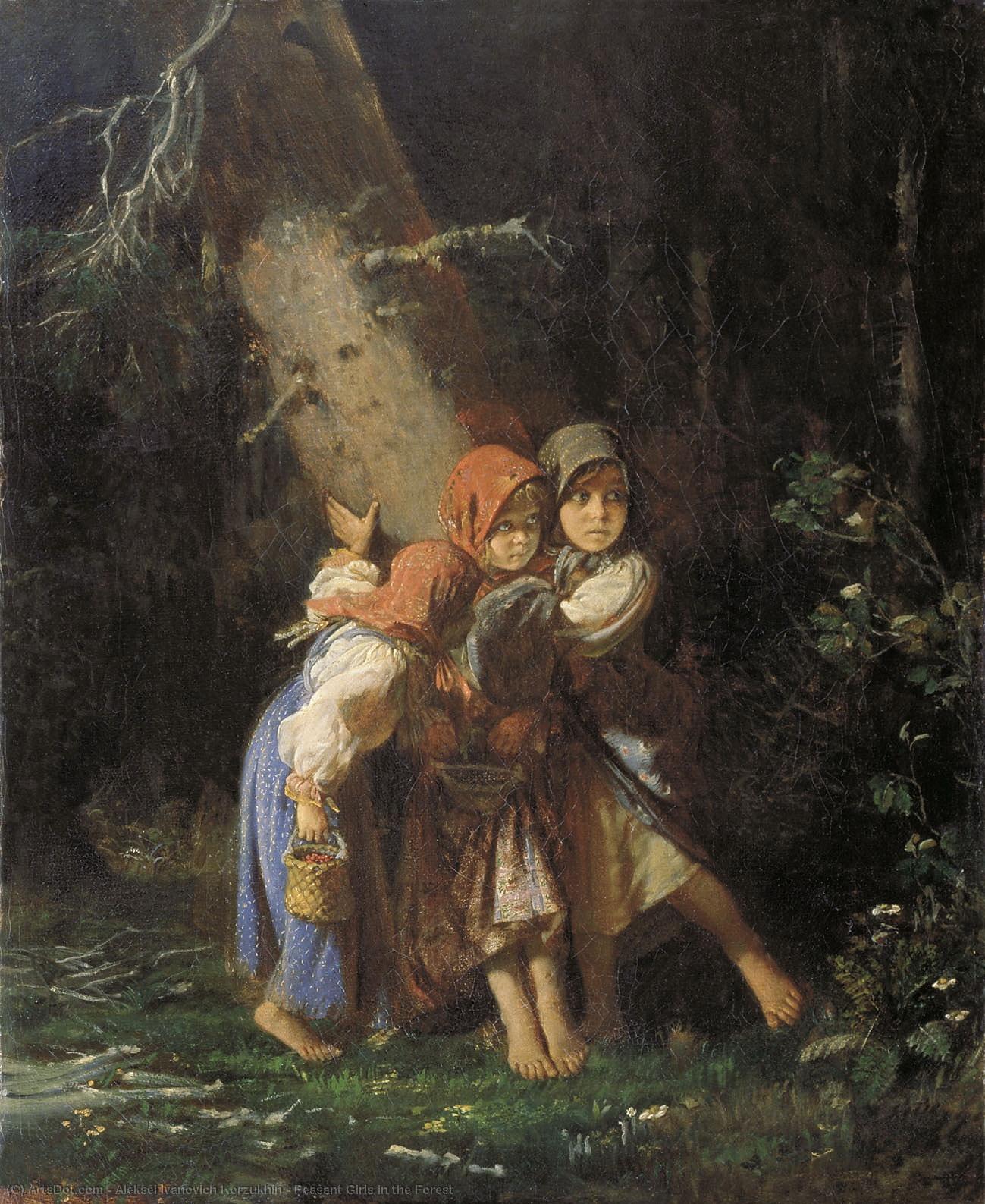 Peasant Girls In The Forest — Alexei Iwanowitsch Kortschuchin