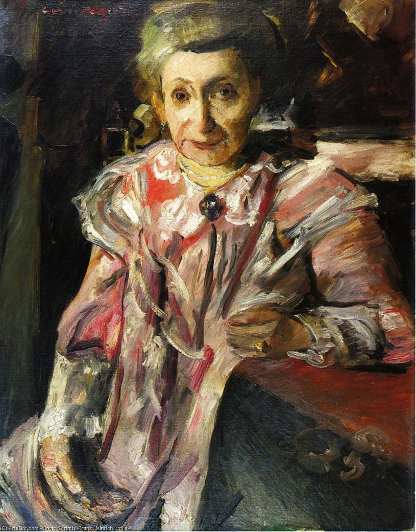 Portrait Of Frau Hedwig Berend, 'rosa Matinee' — Lovis Corinth