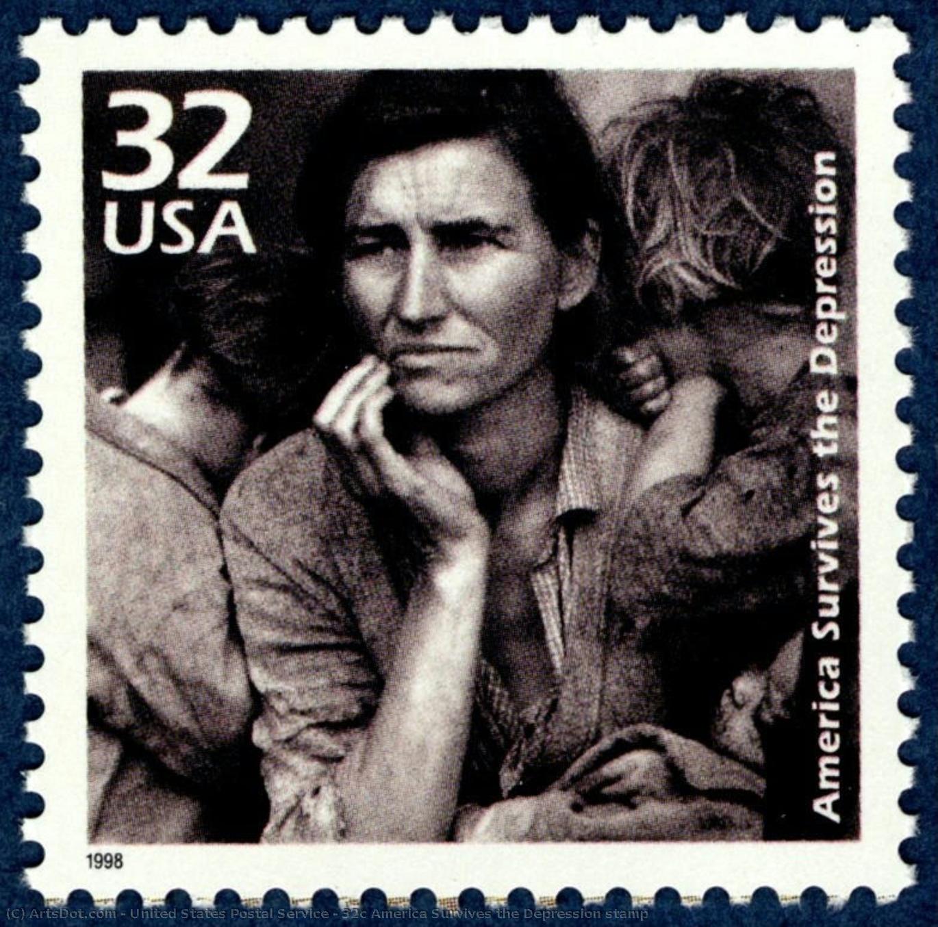 32c America Survives The Depression Stamp — United States Postal Service