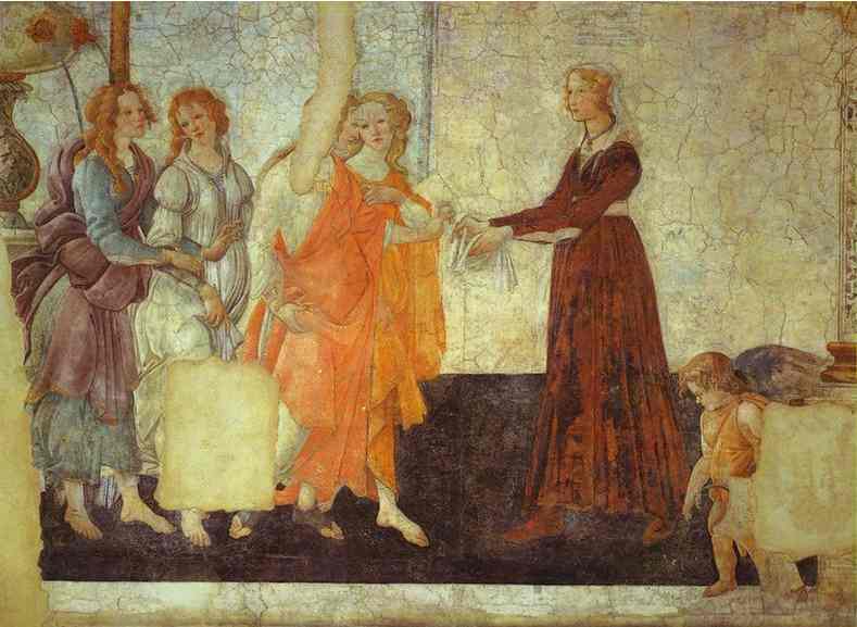 Venus And The Three Graces Presenting Gifts To A Young Woman — Sandro Botticelli