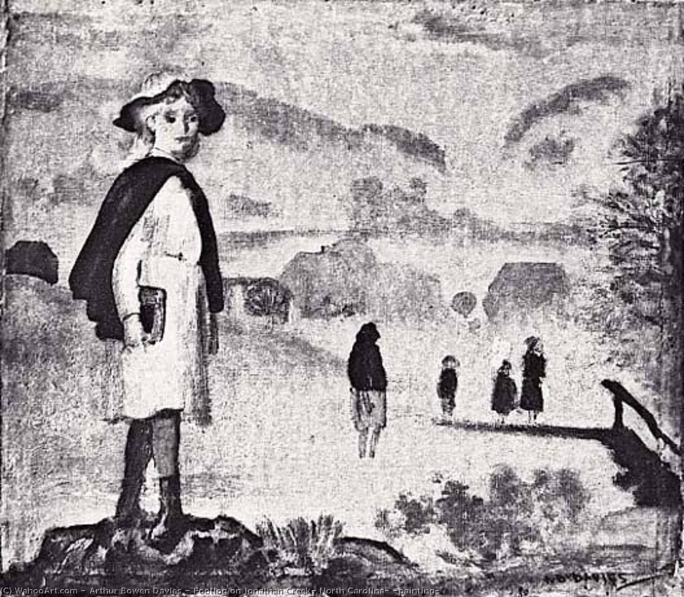 Footlog On Jonathan Creek, North Carolina, (painting) — Arthur B. Davies