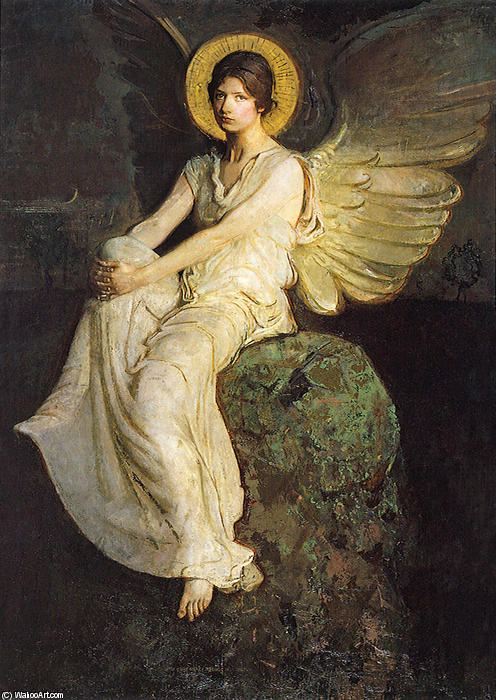 Winged Figure Seated Upon A Rock — Abbott Handerson Thayer