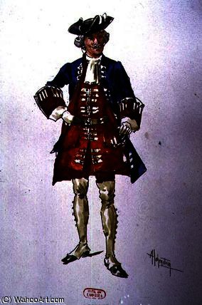 Male Costume Design For The Opera 'manon Lescaut' — Adolf Hohenstein