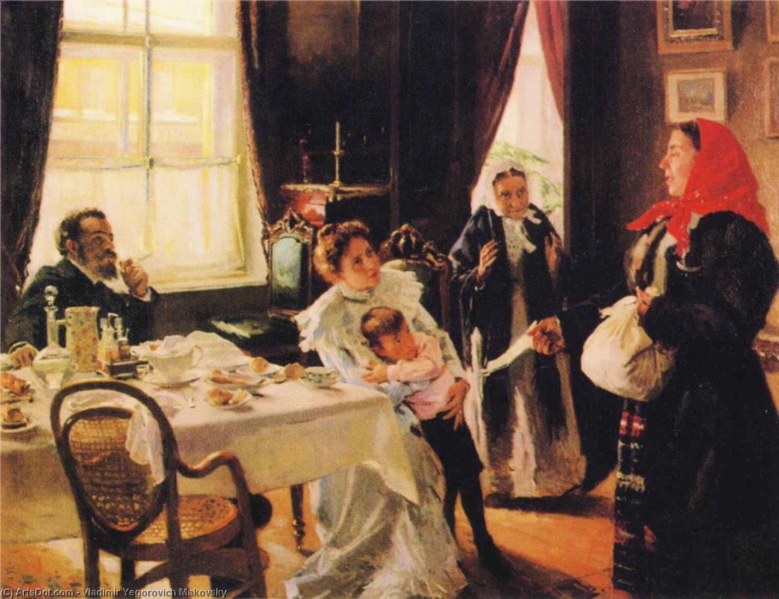 Two Mothers (birth And Adoptive) — Vladimir Yegorovich Makovsky