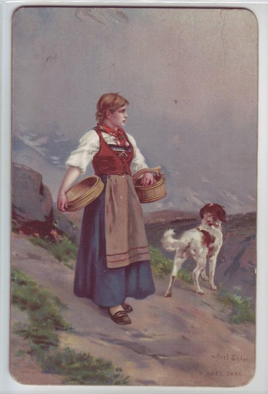 Girl And Dog In The Mountains — Axel Hjalmar Ender