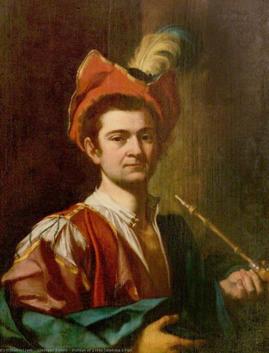 Portrait Of A Man Smoking A Pipe — Giuseppe Bonito