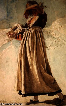 A Peasant Girl Shading Her Eyes, — Joshua Cristall