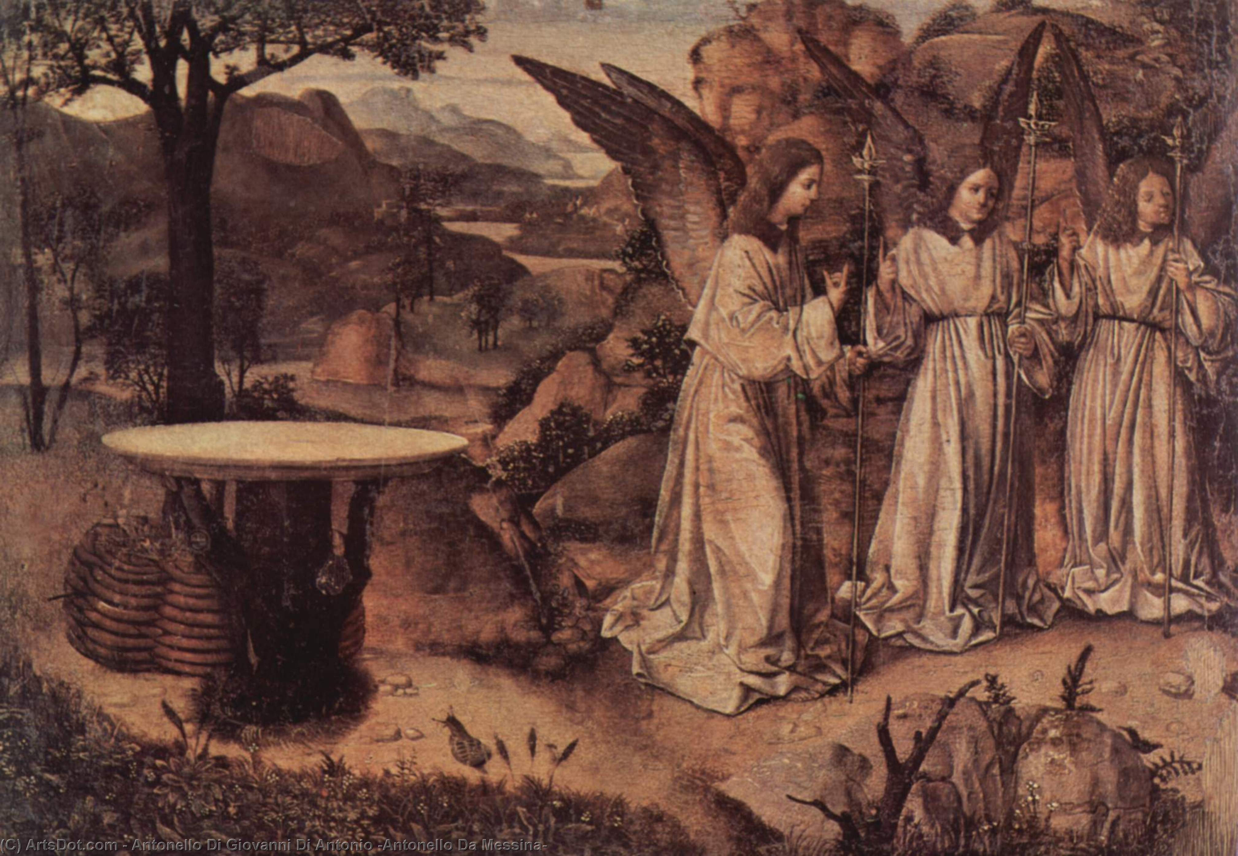 Abraham Served By Three Angels — Antonello Di Giovanni Di Antonio (antonello Da Messina)
