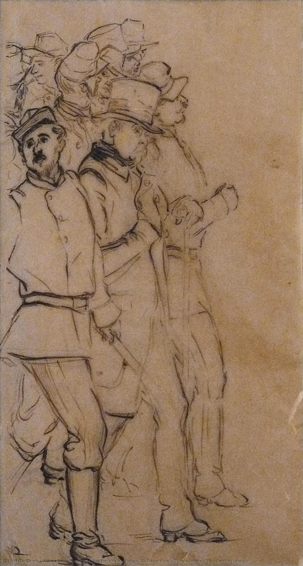 Study For The Painting 'departure Of The Soldiers' (central Group) — Alfred Dehodencq