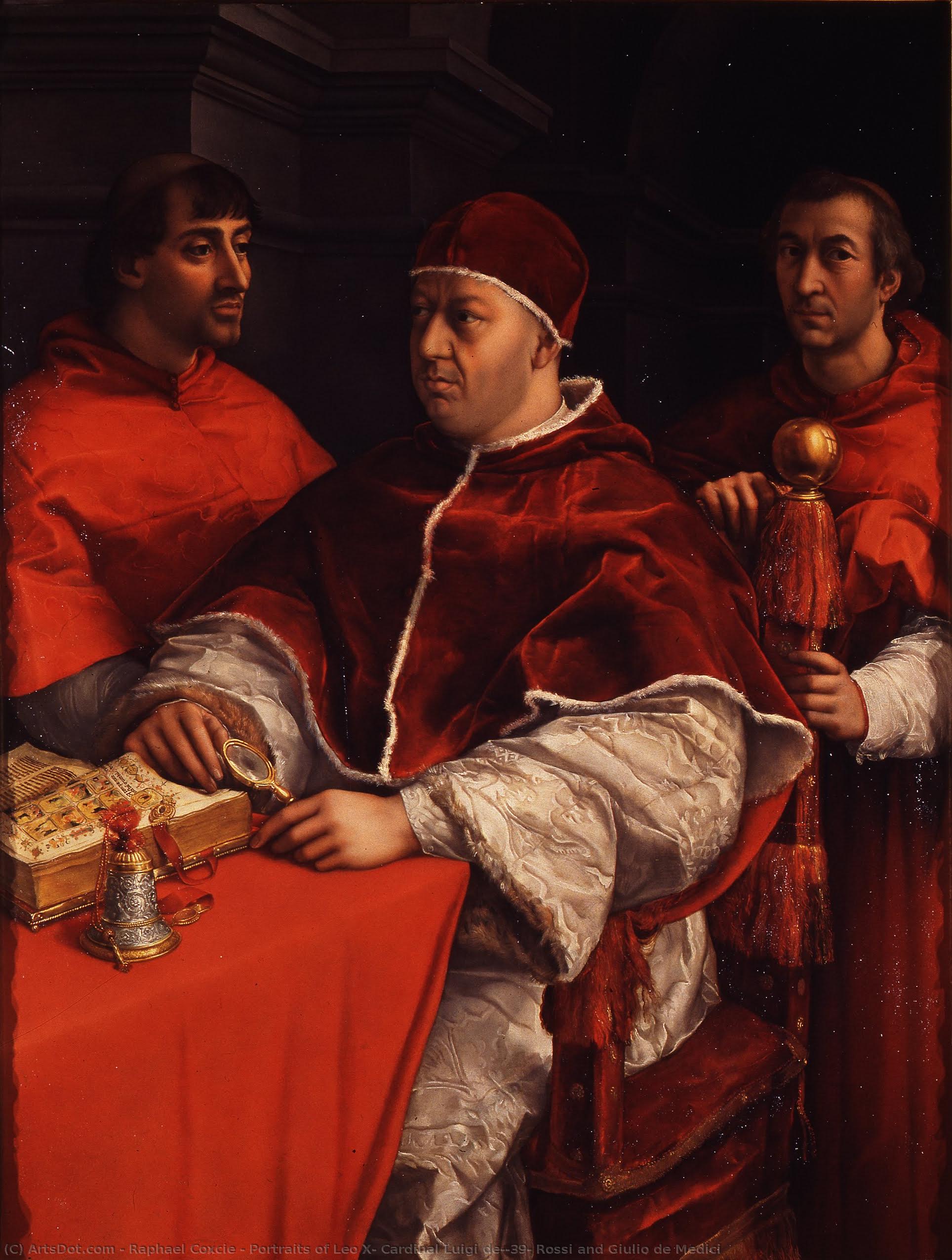 Portraits Of Leo X, Cardinal Luigi De' Rossi And Giulio De Medici — Raphael Coxcie