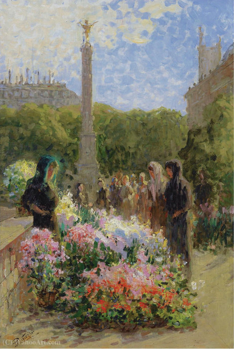 Ile De La Cite, Flowers Market — Pierre-eugène Montézin
