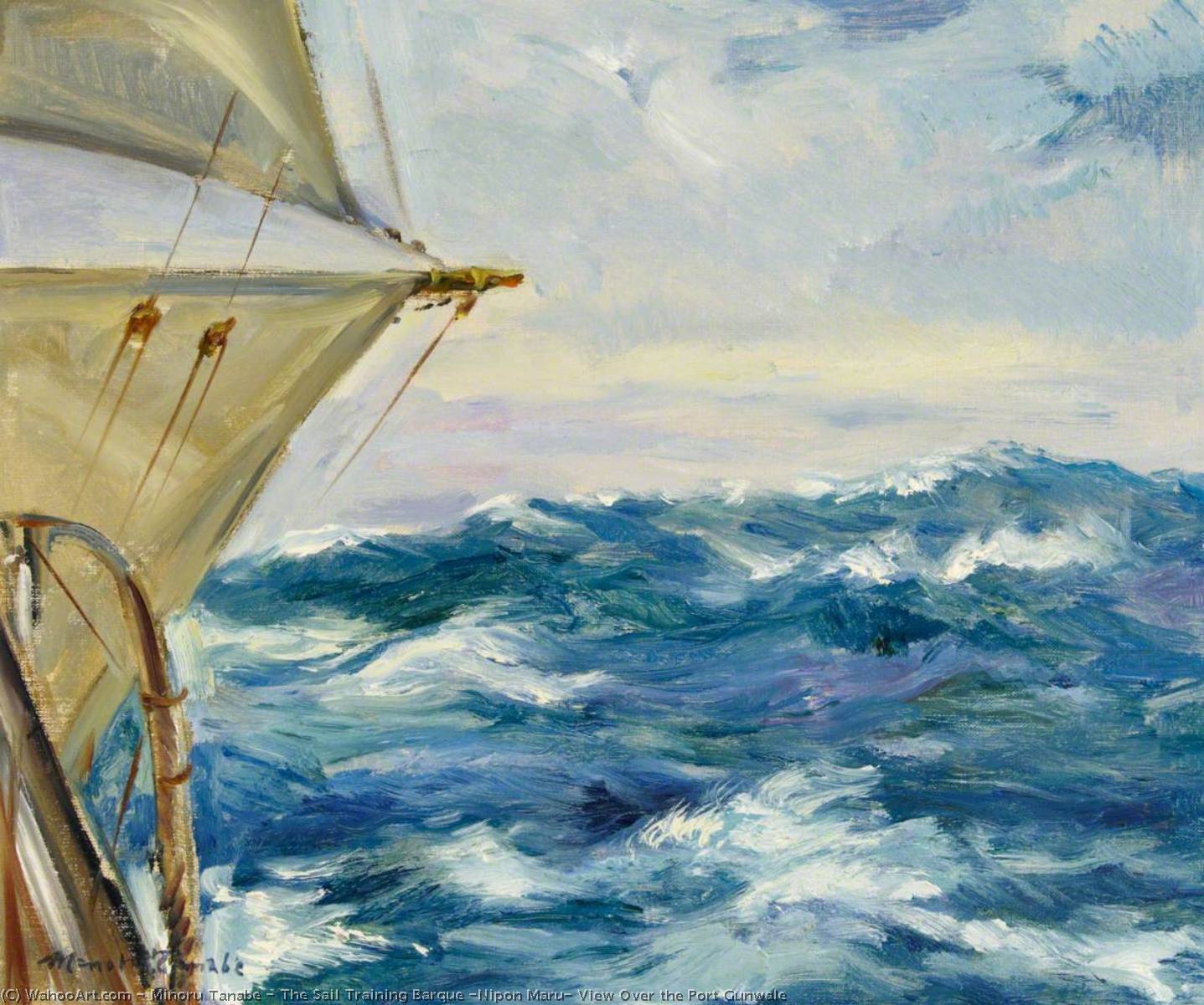 The Sail Training Barque 'nipon Maru' View Over The Port Gunwale — Minoru Tanabe