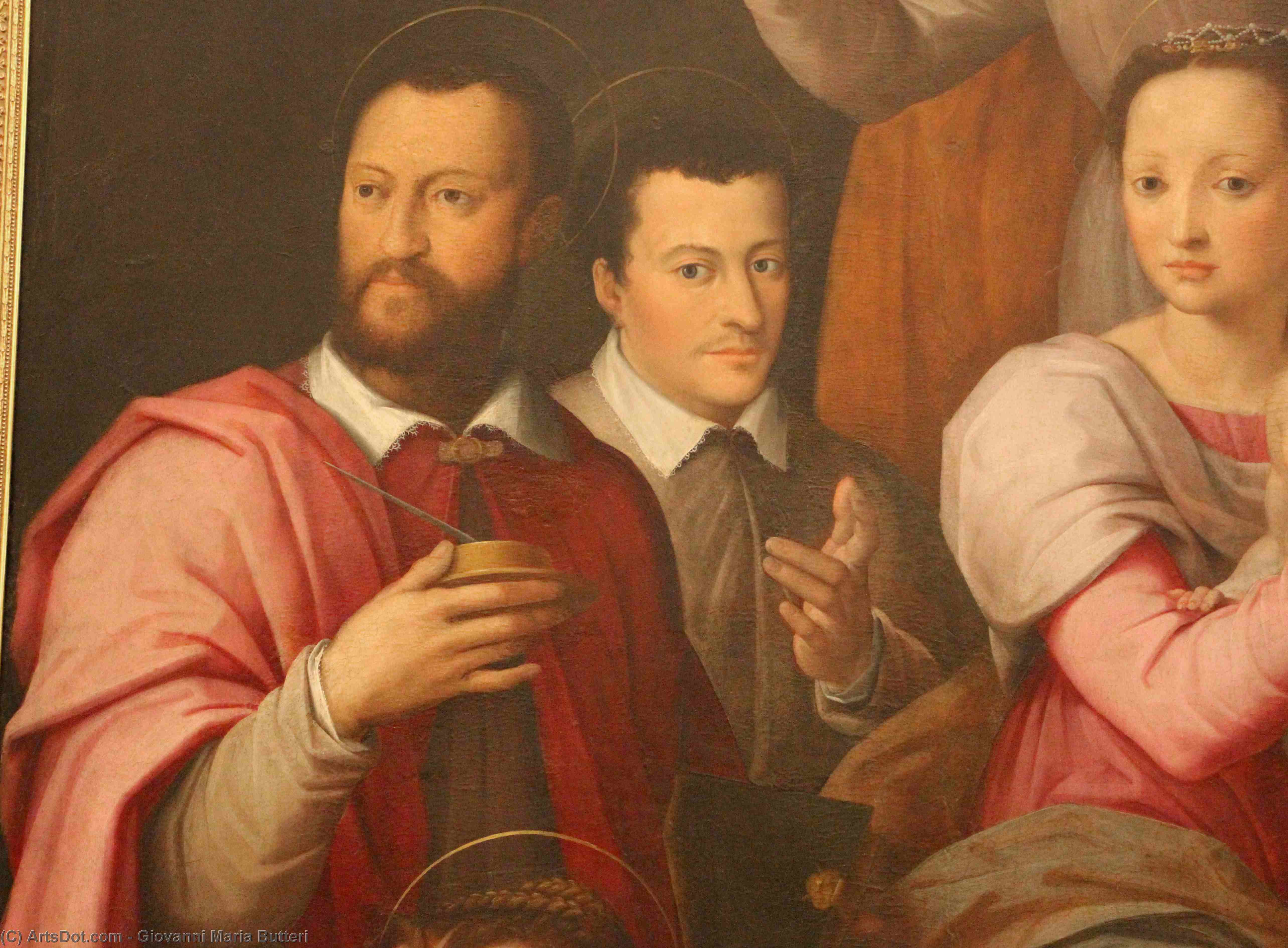 Enthroned Madonna And Child, S. Anna, Saints And Characters Family Doctors(detail2) — Giovanni Maria Butteri
