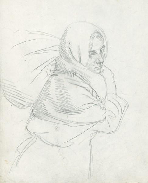 Study Of A Woman Carrying A Sack, Relating To 'returning To The Reconquered Land' — Sir George Clausen