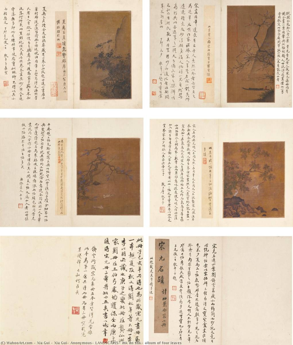 Xia Gui, Anonymous, Landscapes, Ink On Silk, Album Of Four Leaves — Xia Gui