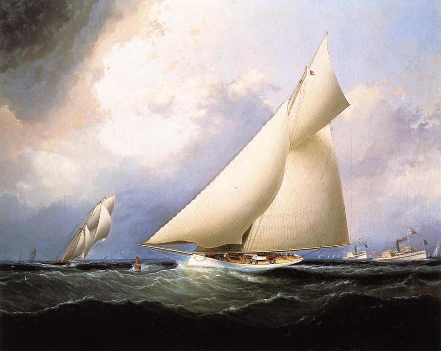'puritan' Leading 'genesta', America's Cup, 1885 — James Edward Buttersworth