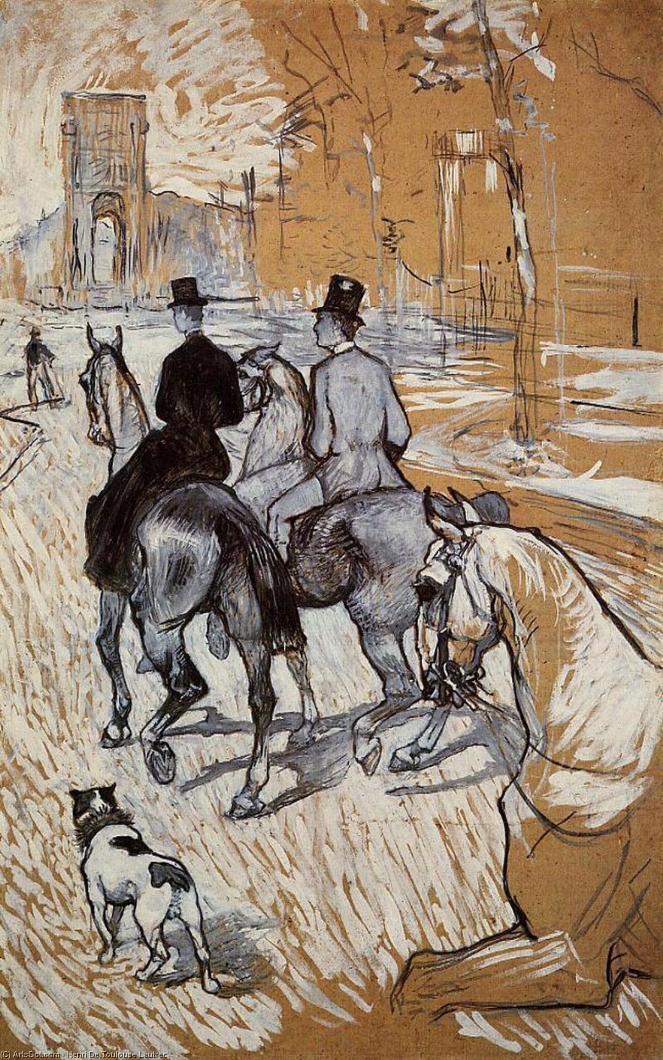 Horsemen Riding In The Bois De Boulogne — Henri De Toulouse-lautrec