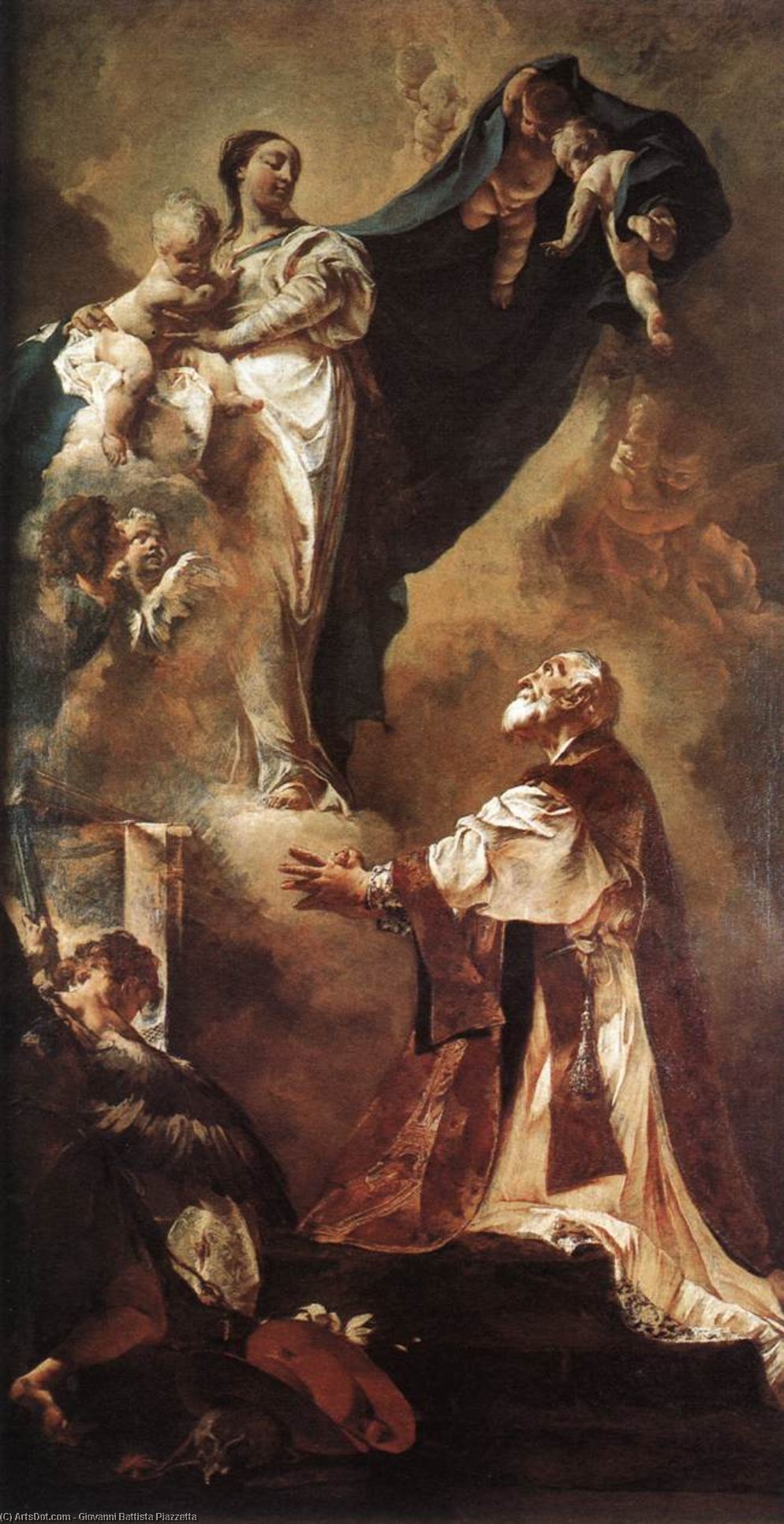The Virgin Appearing To St Philip Neri — Giovanni Battista Piazzetta