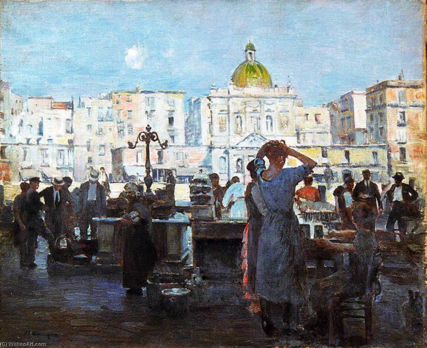 Santa Croce Al Mercato À Naples (titre Inscrit) — Joseph-félix Bouchor