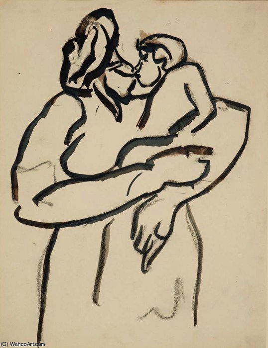 Woman And Child Kissing — Henri Gaudier-brzeska