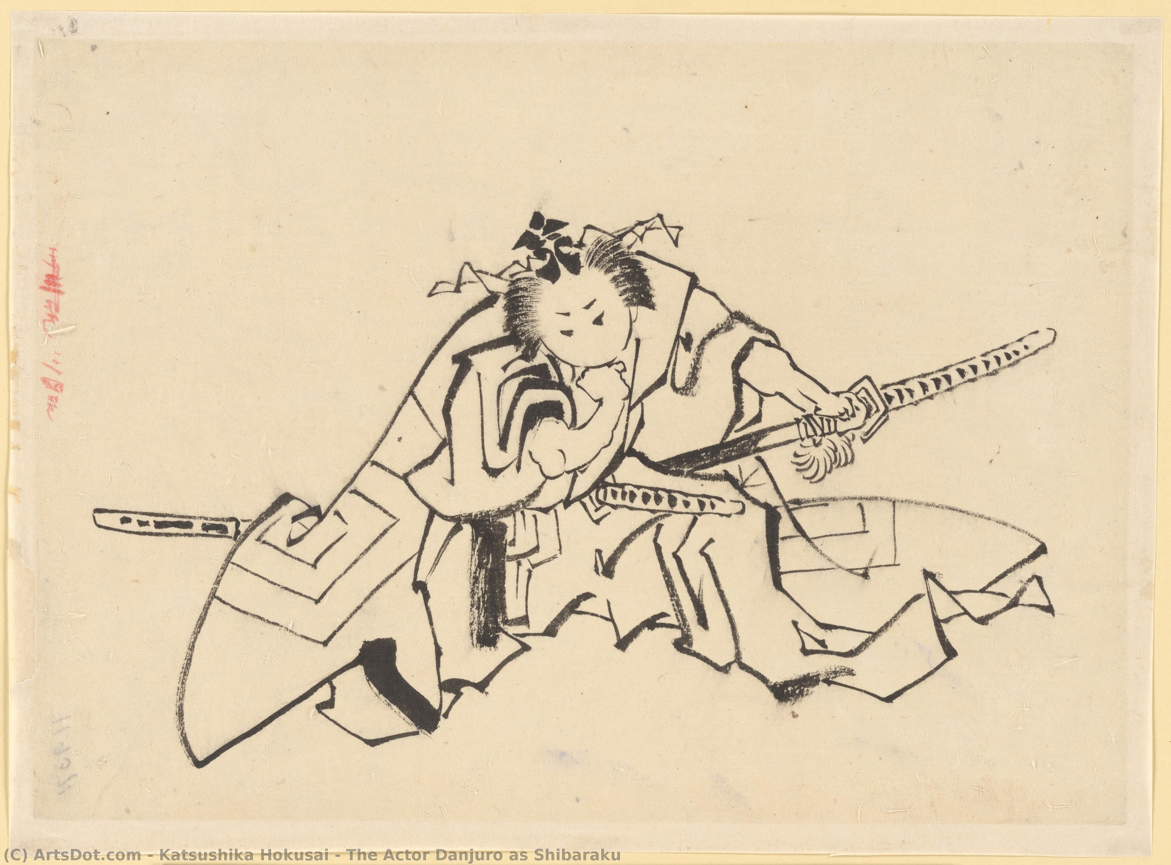 Unbetitelte Darstellung Von Danjuro Als Shibaraku — Katsushika Hokusai