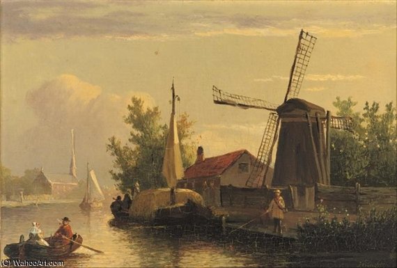 A River Landscape At Dusk — Joseph Bles