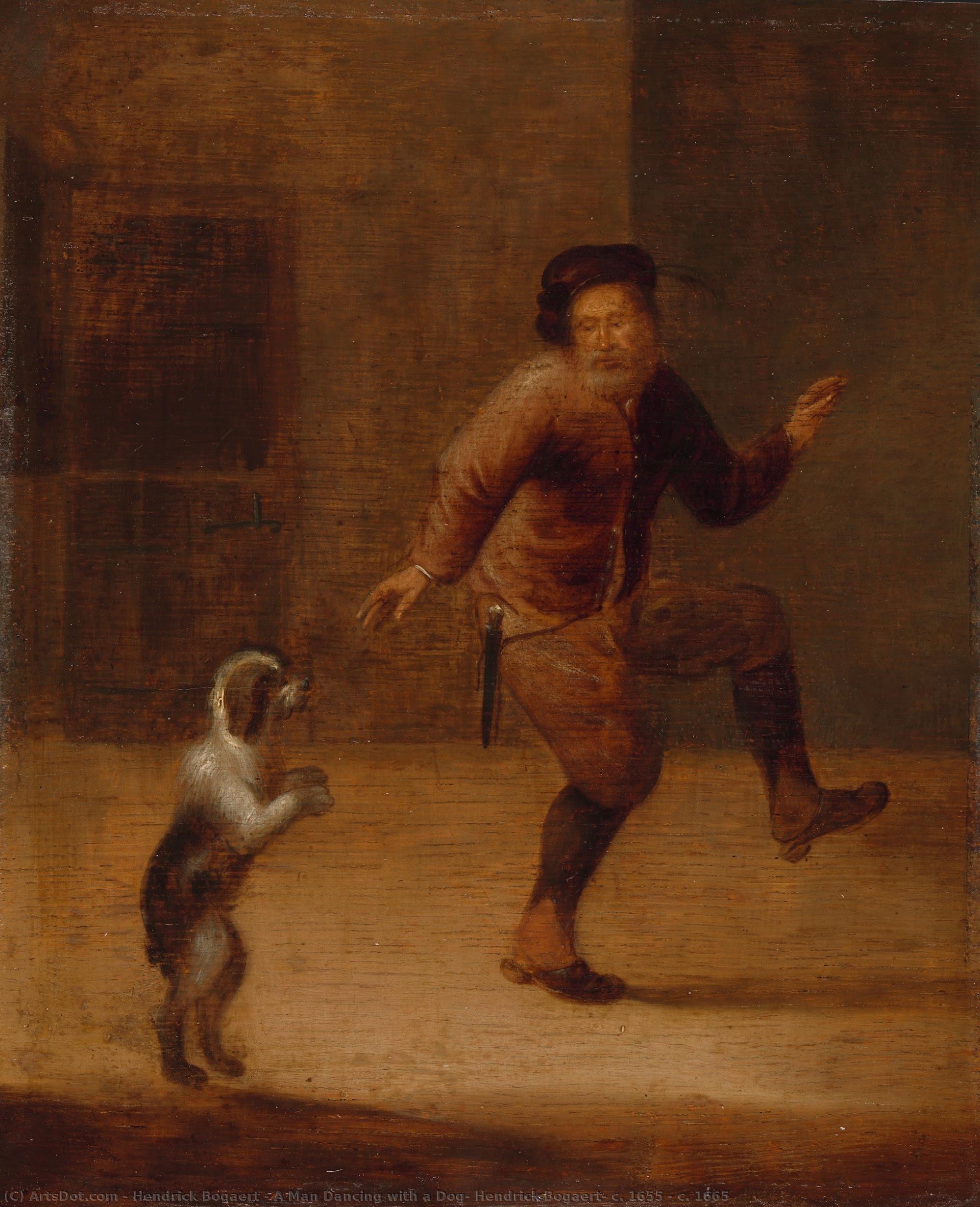 A Man Dancing With A Dog, Hendrick Bogaert, C. 1655 - C. 1665 — Hendrick Hendricksz Bogaert