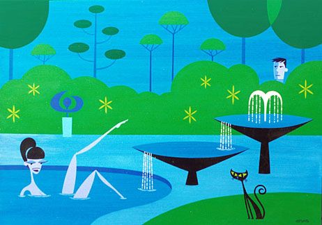 Garden Bath — Josh Agle (shag)