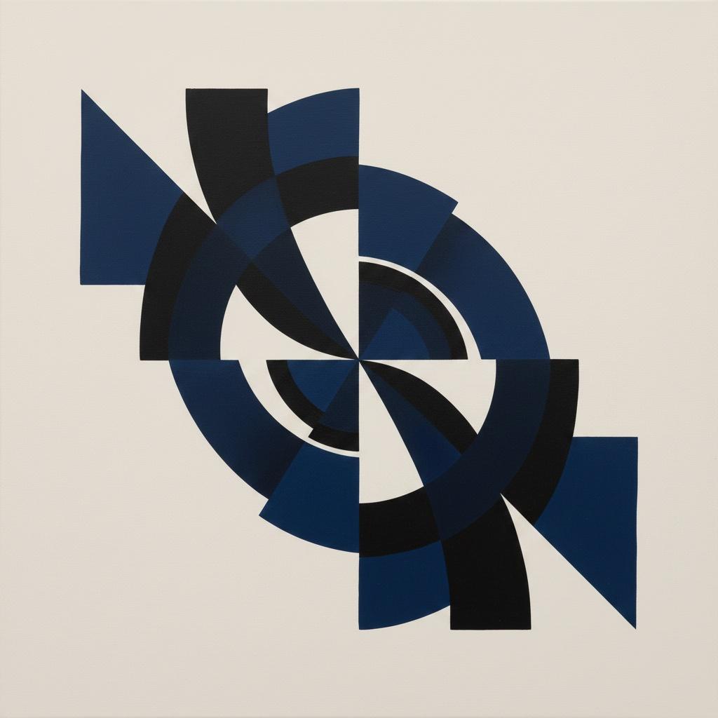 Mandala Of Indigo Geometry: A Singular Study In Controlled Symmetry And Form — Laurent Fabre