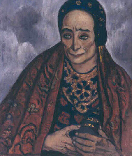 Femme Juive Aux Yeux Verts Et Turban Bleu — André Sureda