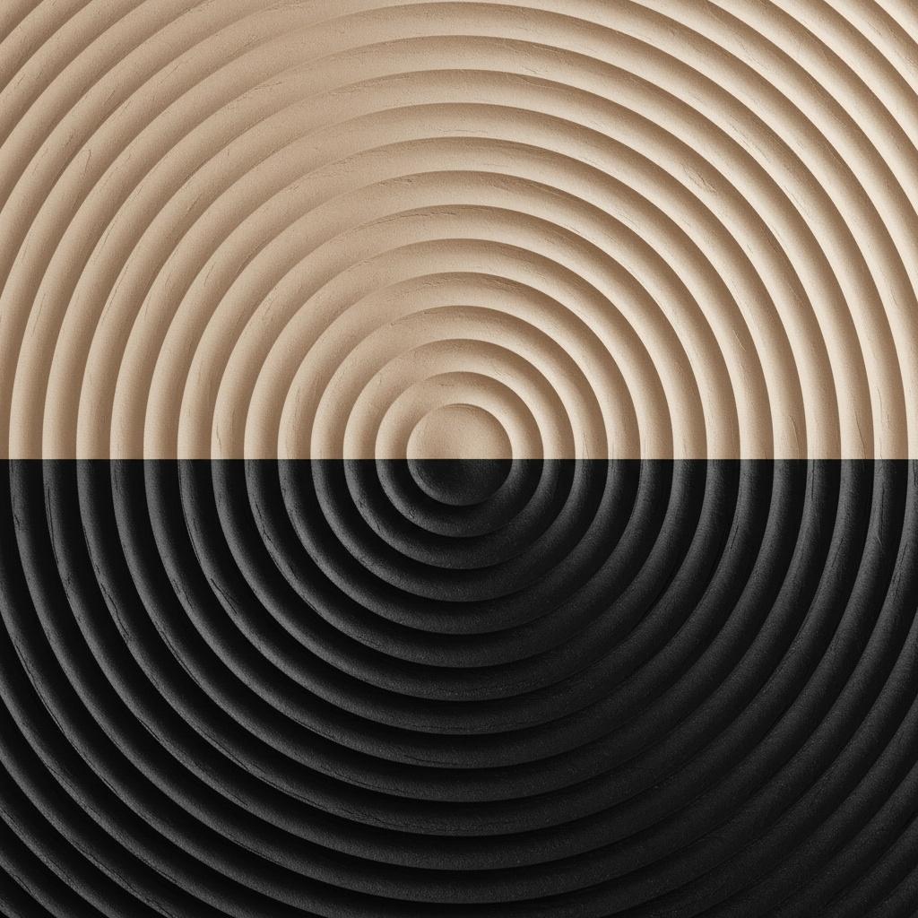 Monolith Aus Wellenförmigem Sand: Eine Singuläre Studie In Radialer Symmetrie Und Chiaroscuro — Laurent Fabre