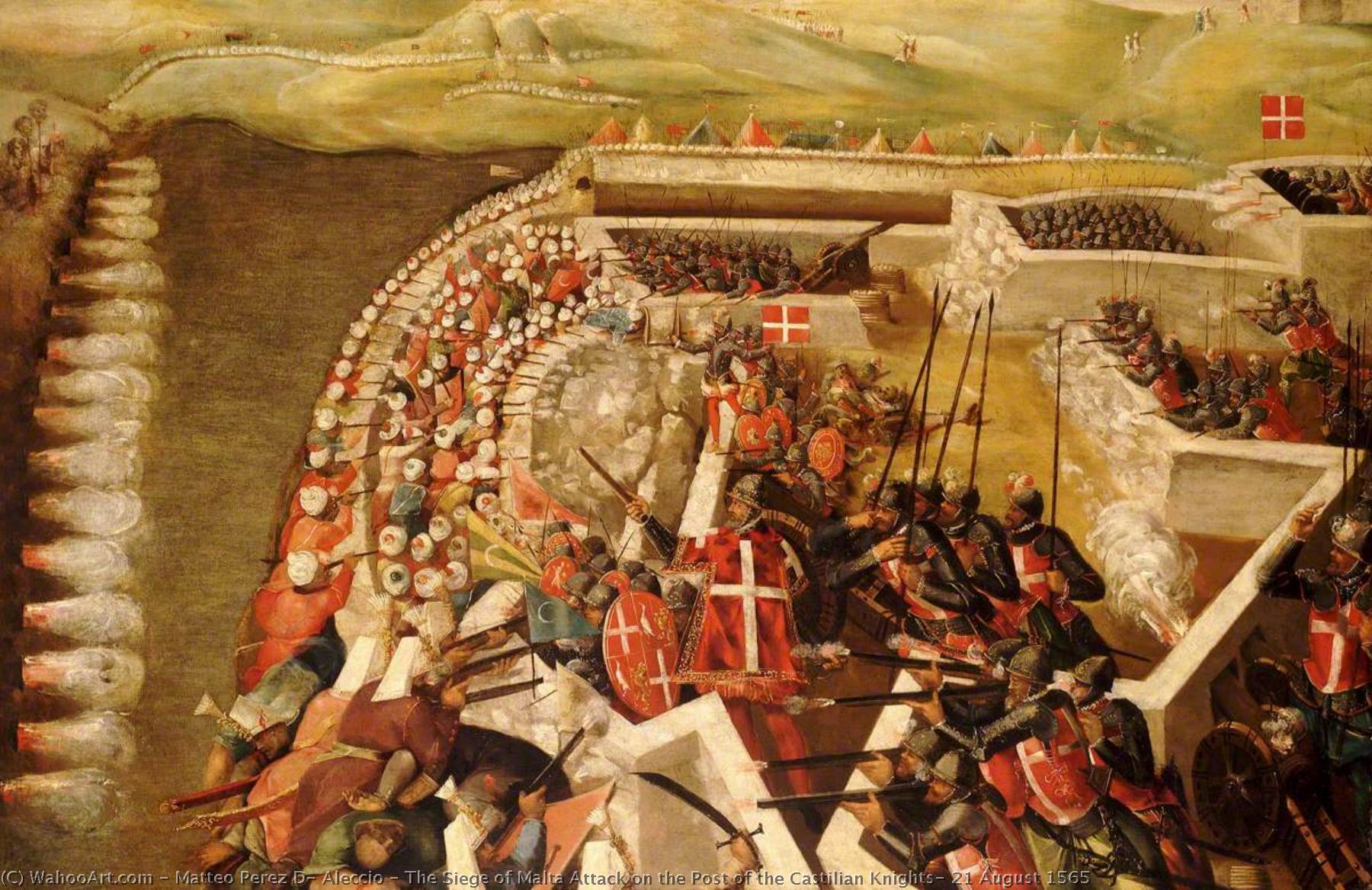 The Siege Of Malta Attack On The Post Of The Castilian Knights, 21 August 1565 — Matteo Perez D' Aleccio