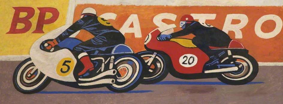 Bike Racers Cornering — Cliff Rowe