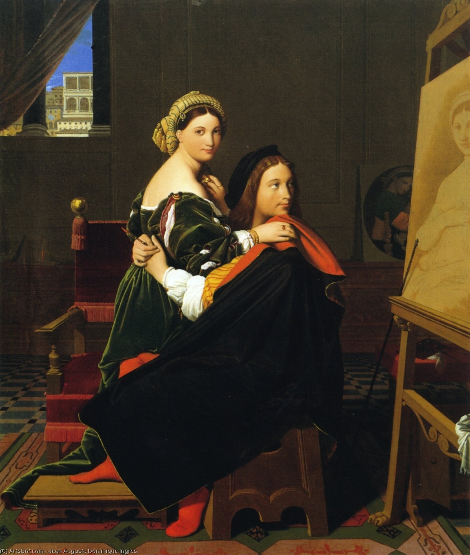 Raphael And La Fornarina — Jean-auguste-dominique Ingres