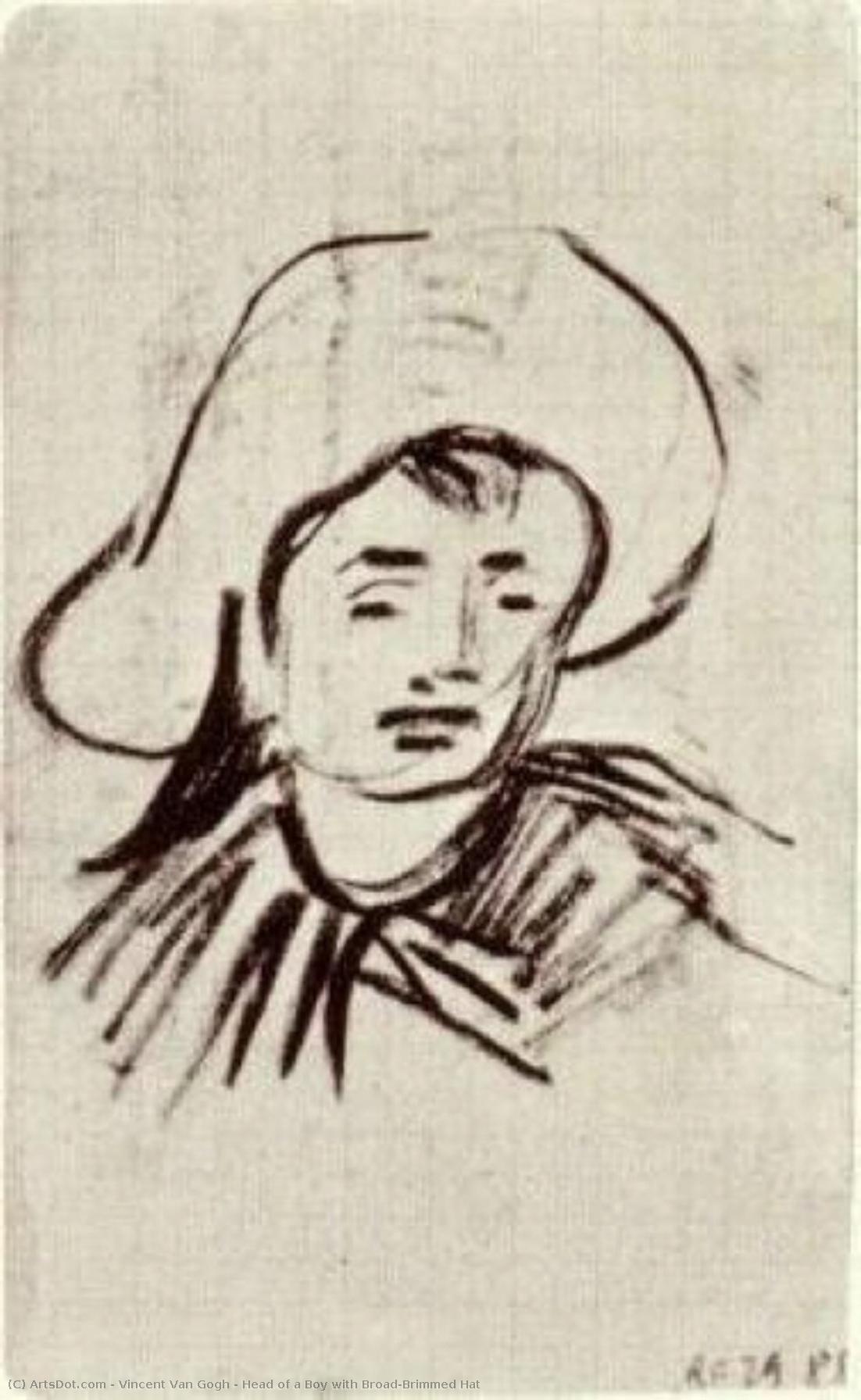 Head Of A Boy With Broad-brimmed Hat — Vincent Willem Van Gogh