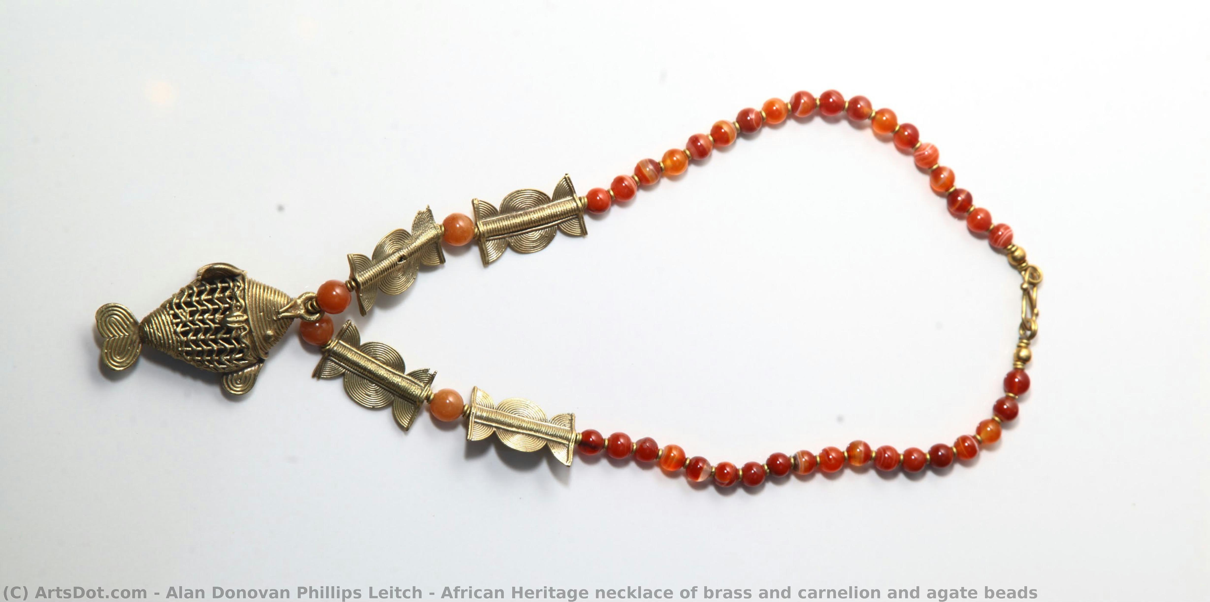 African Heritage Necklace Of Brass And Carnelion And Agate Beads — Alan Donovan Phillips Leitch
