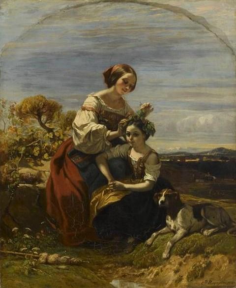 Italian Girls In The Roman Campagna — Camille Joseph Étienne Roqueplan