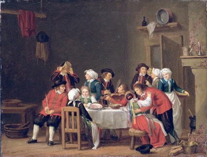 Convivial Scene In A Peasant's Cottage — Pehr Hilleström