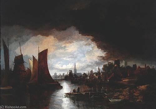 A Moonlit View Of The River Yare At Norwich — Paul Jones