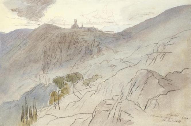 View Of Turbia, France — Edward Lear