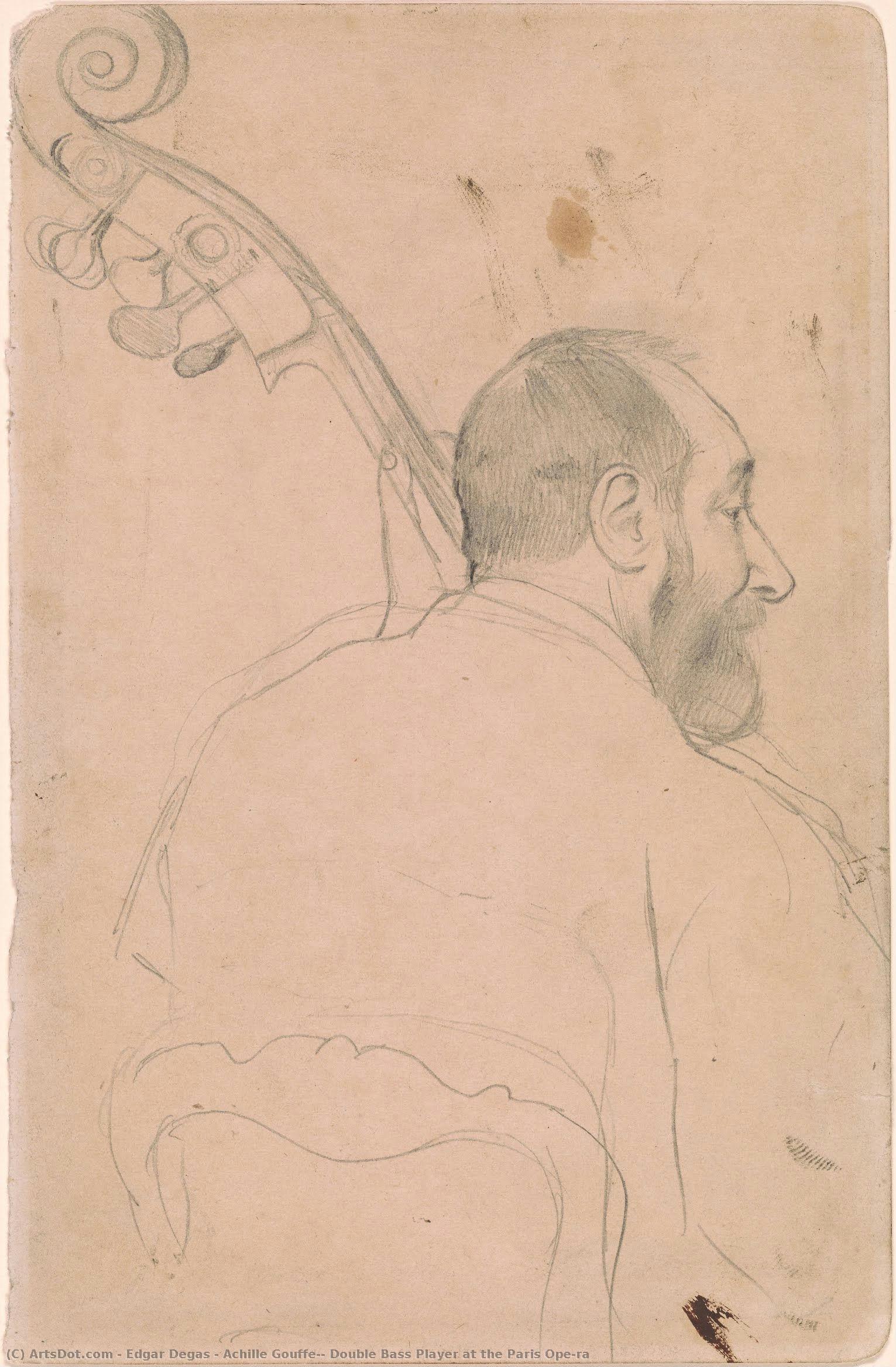 Achille Gouffé, Contrabajista De La Ópera De París — Hilaire-germain-edgar Degas