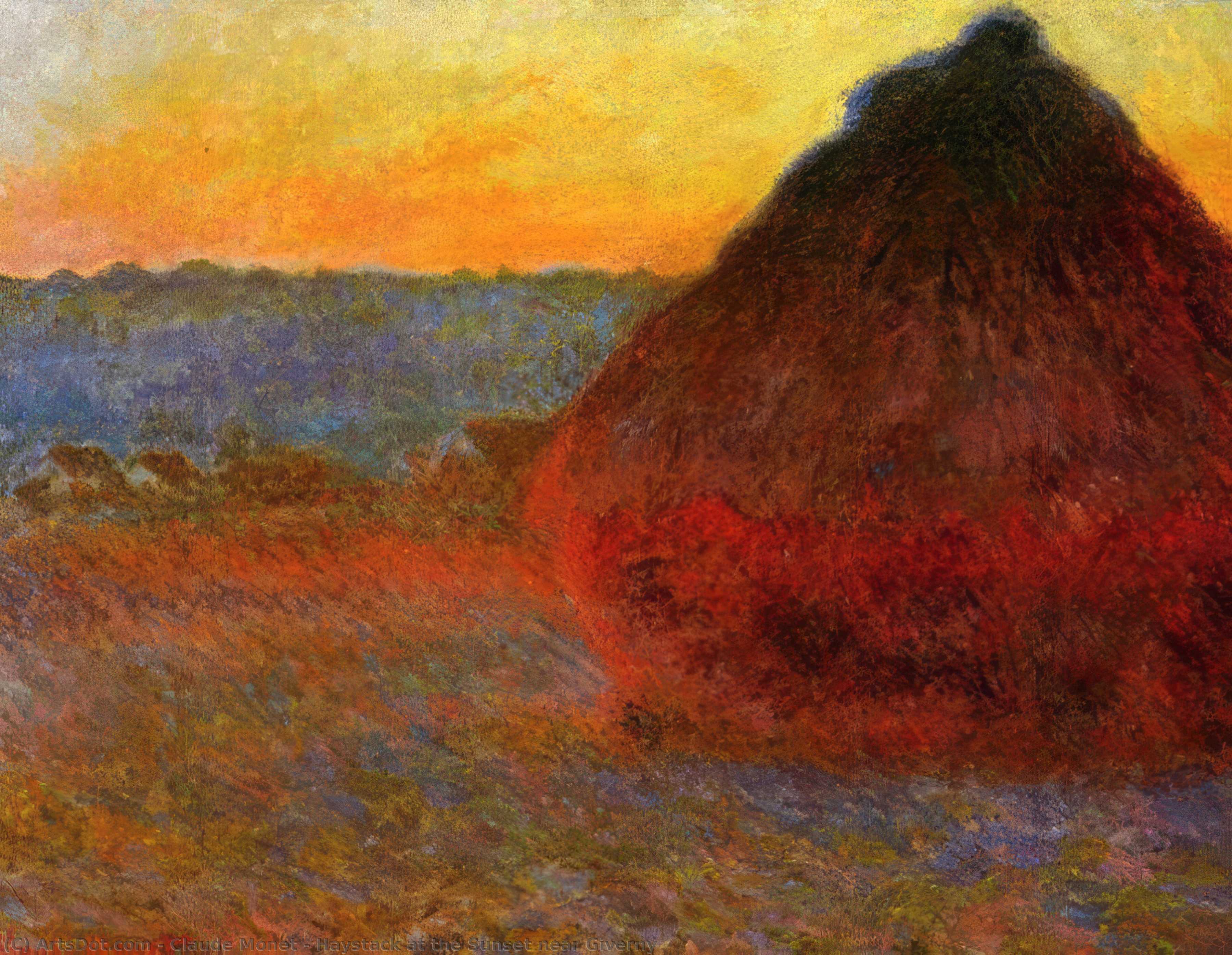 Camino De Campana Al Atardecer Cerca De Giverny — Claude Monet