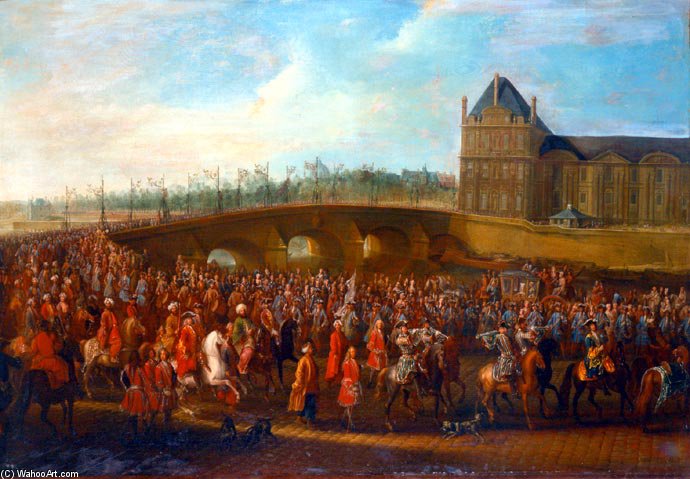 Der Türkische Gesandte Mehmet Efendi Verlässt Nach Der Audienz Beim Französischen König Ludwig Xv — Pierre Denis Martin (dit Martin Le Jeune)